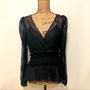 Zara Lacey Flower Pattern Blouse with Built in Under Shirt